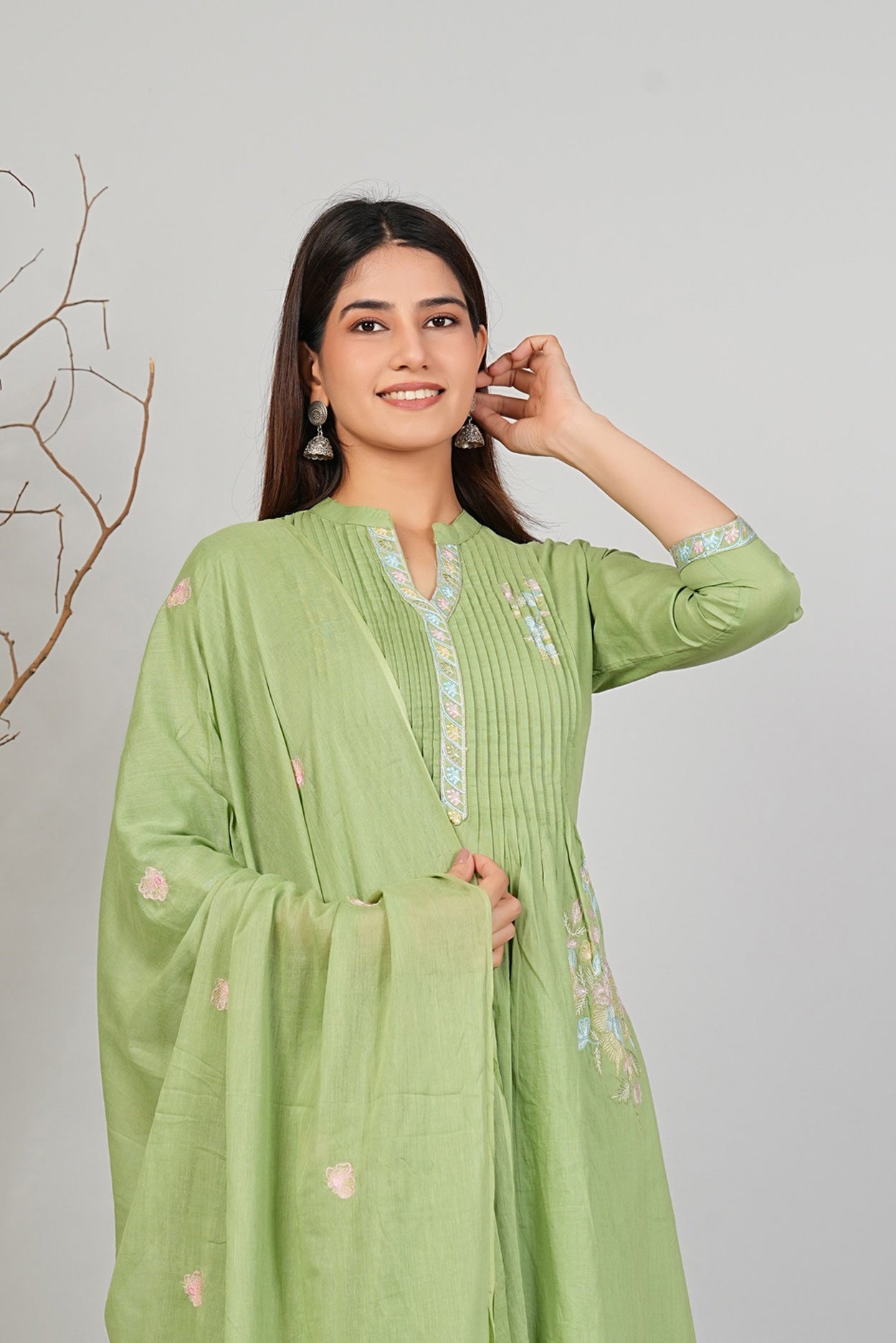 Cotton Embroidered Kurta Set