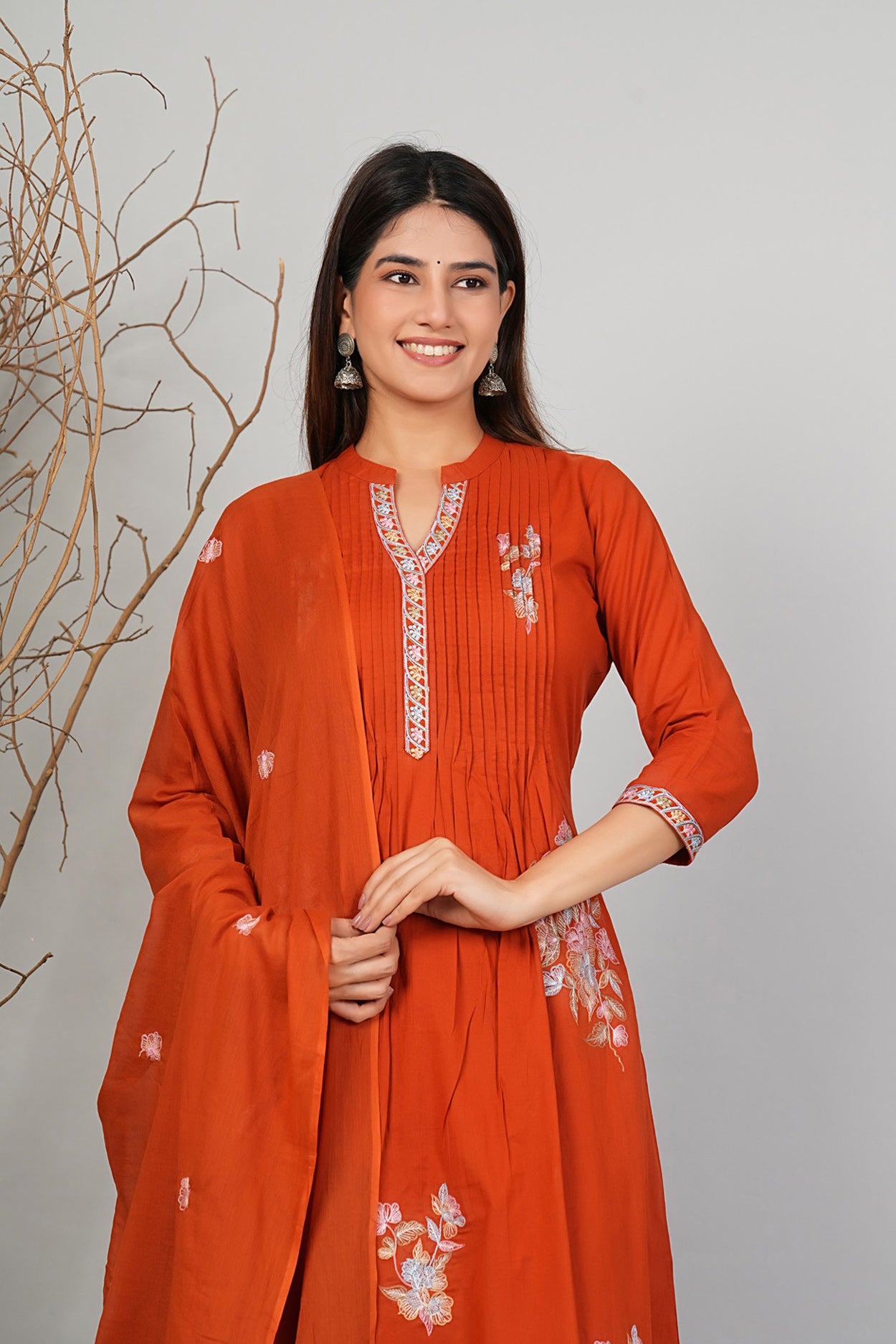 Cotton Embroidered Kurta Set