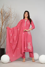 Cotton Embroidered Kurta Set