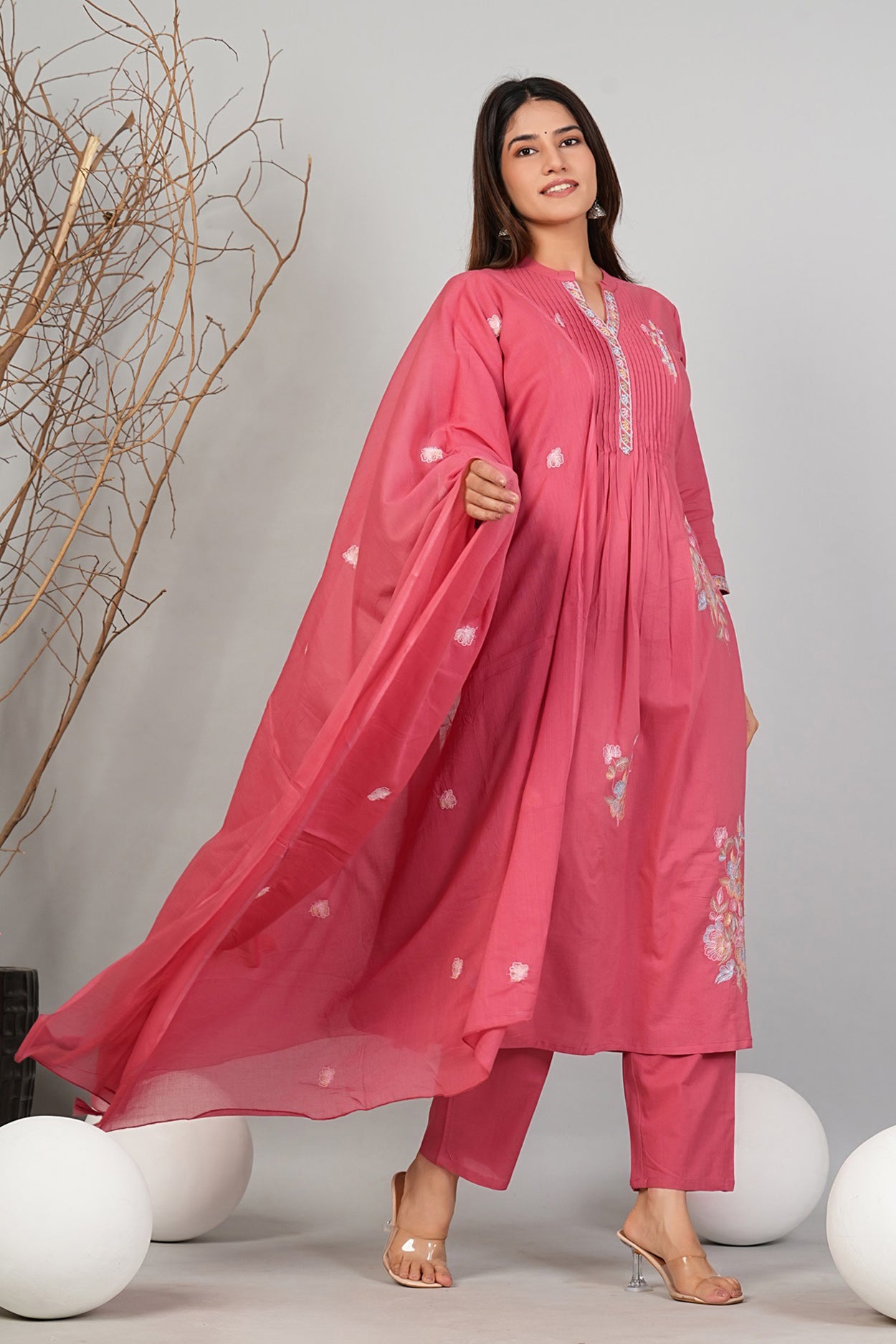 Cotton Embroidered Kurta Set