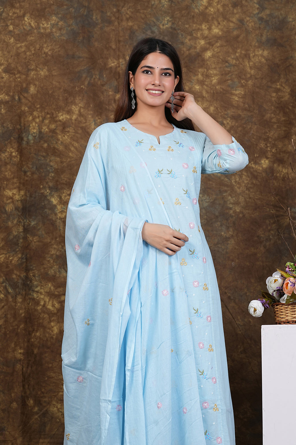 Cotton Embroidered Kurta Set