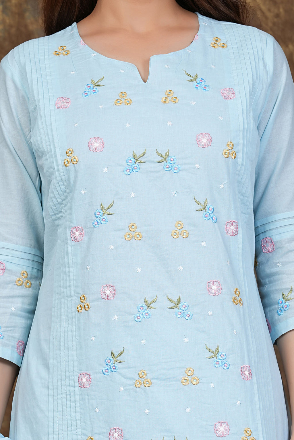 Cotton Embroidered Kurta Set