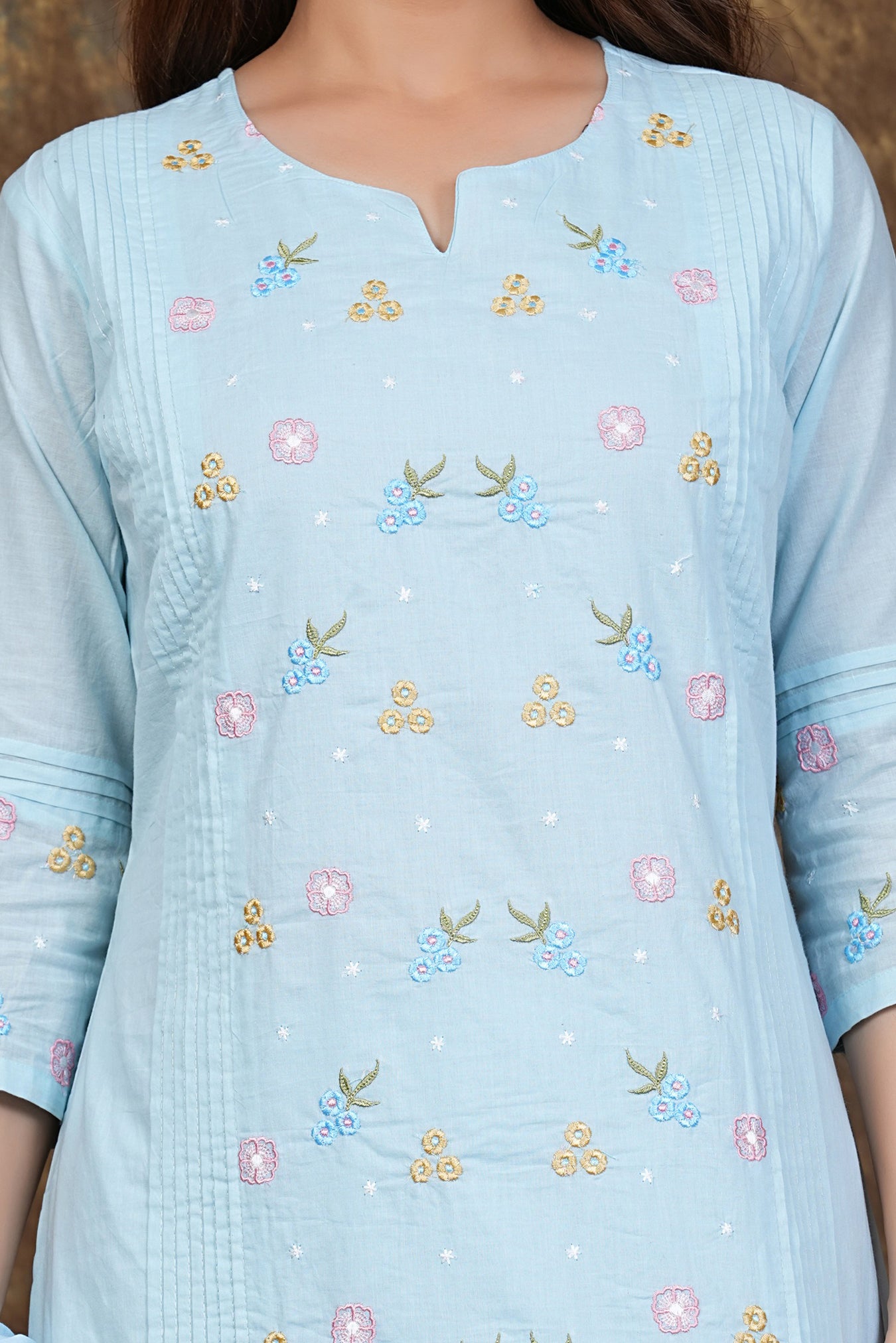 Cotton Embroidered Kurta Set