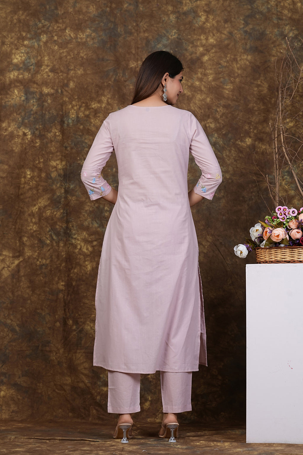 Cotton Embroidered Kurta Set