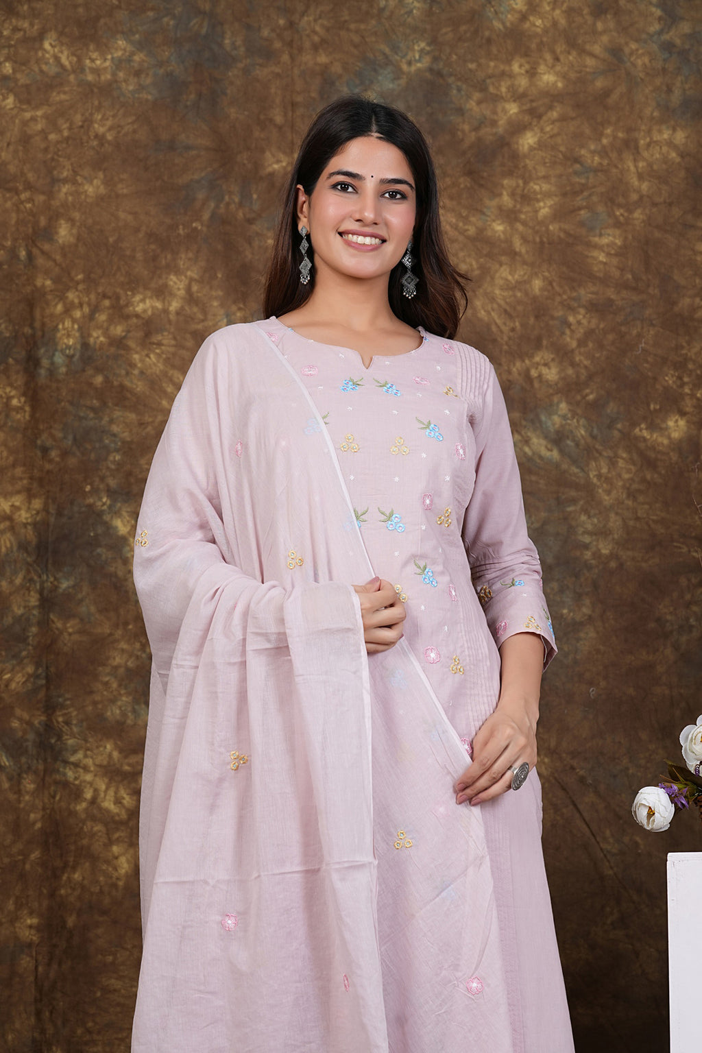 Cotton Embroidered Kurta Set