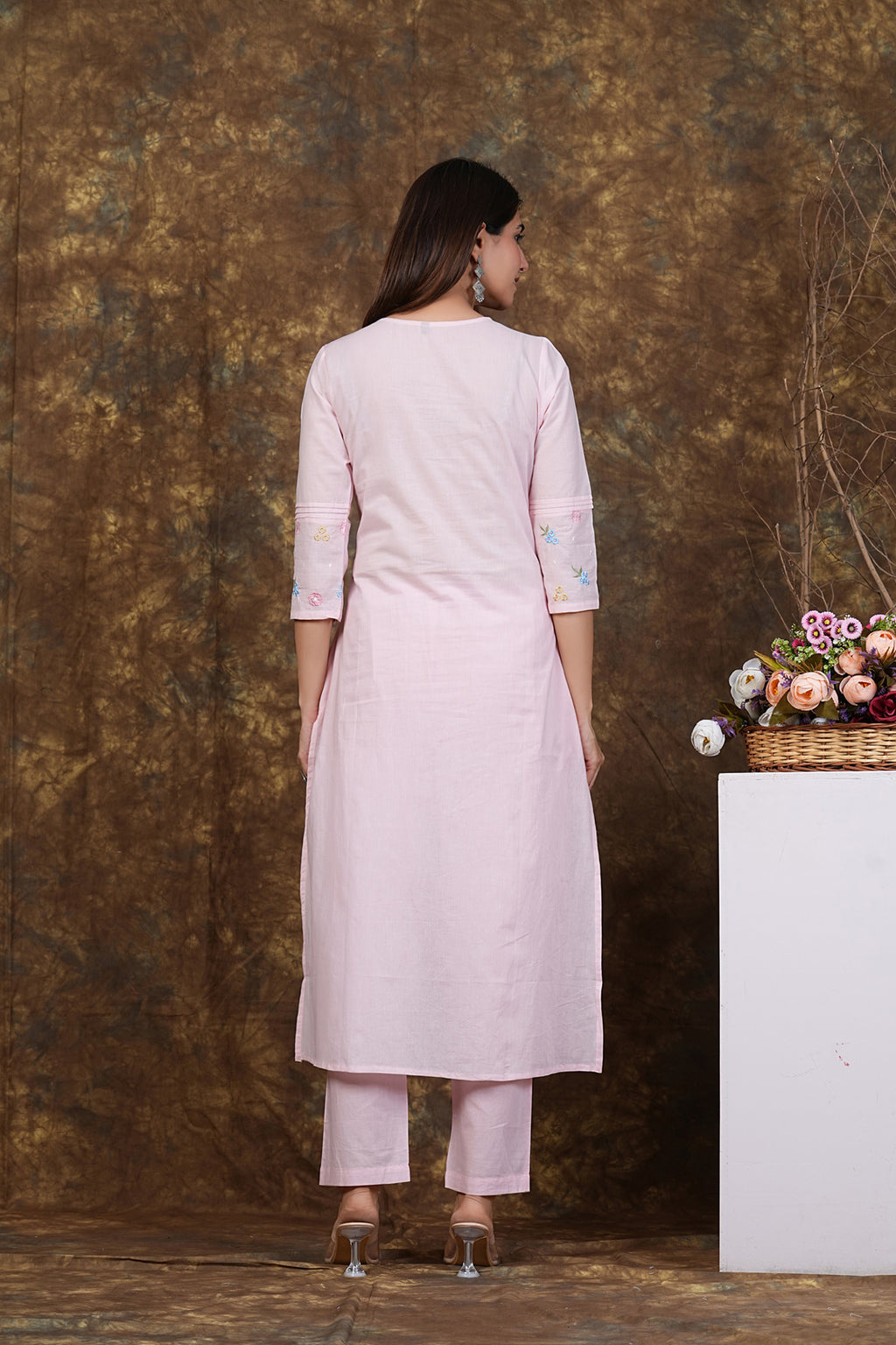 Cotton Embroidered Kurta Set