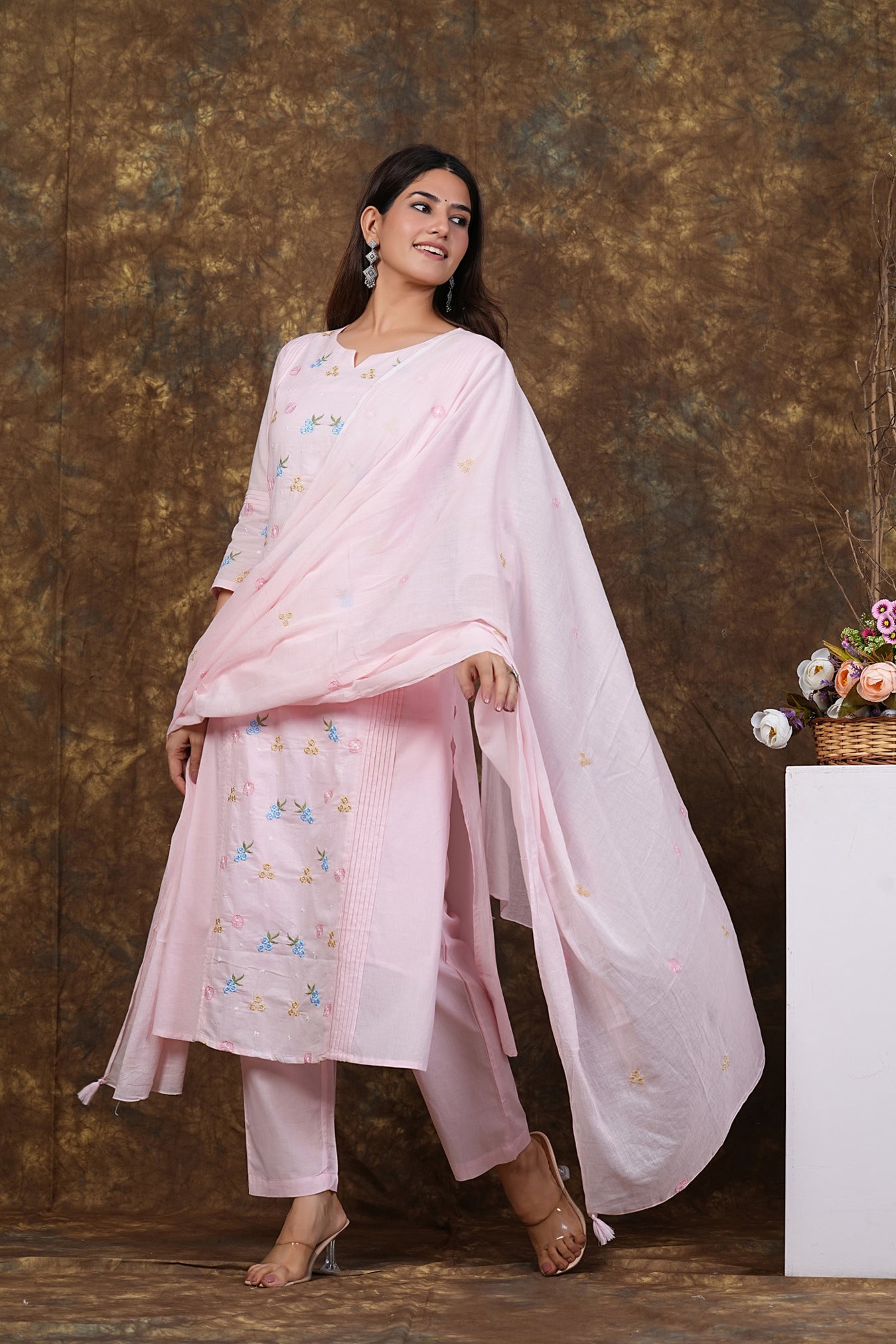 Cotton Embroidered Kurta Set