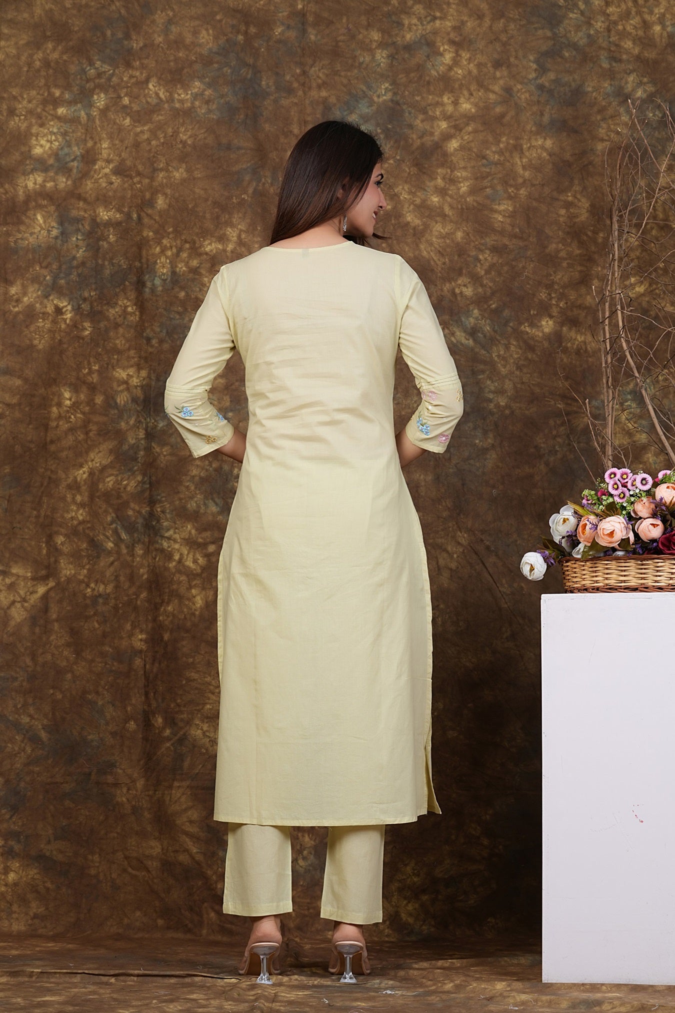 Cotton Embroidered Kurta Set