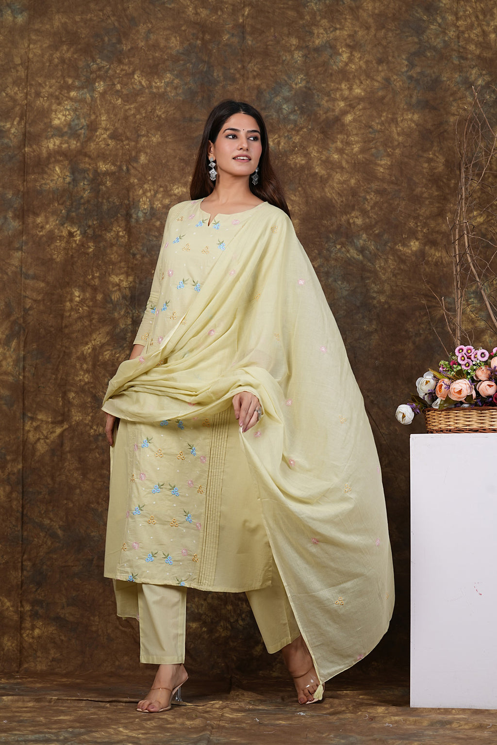 Cotton Embroidered Kurta Set