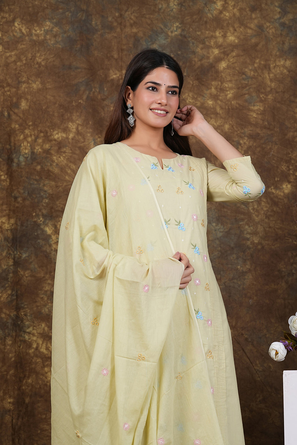 Cotton Embroidered Kurta Set