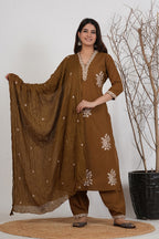 Cotton Embroidered Kurta Set