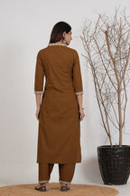 Cotton Embroidered Kurta Set