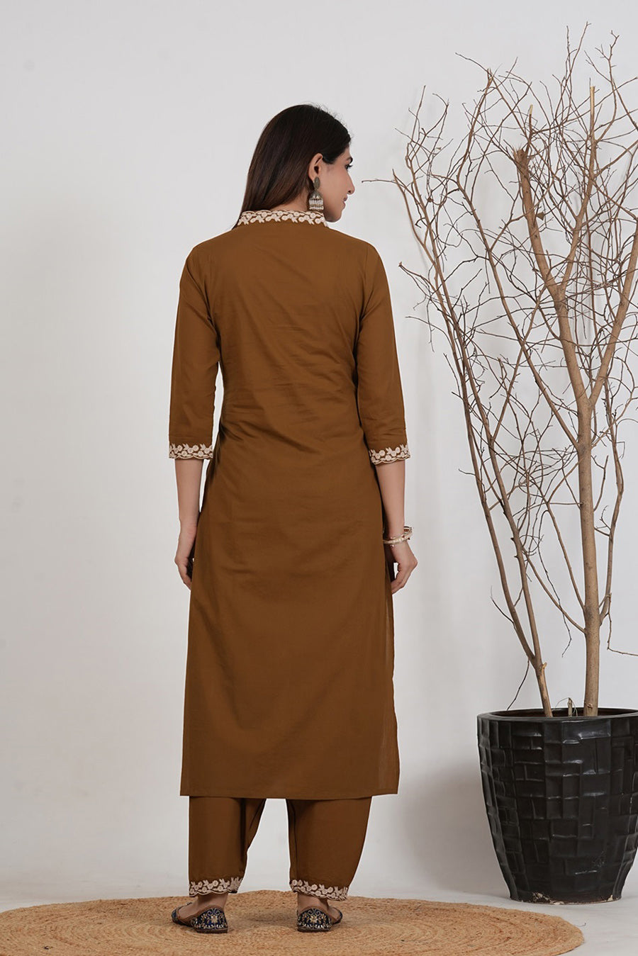 Cotton Embroidered Kurta Set