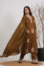 Cotton Embroidered Kurta Set