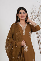 Cotton Embroidered Kurta Set