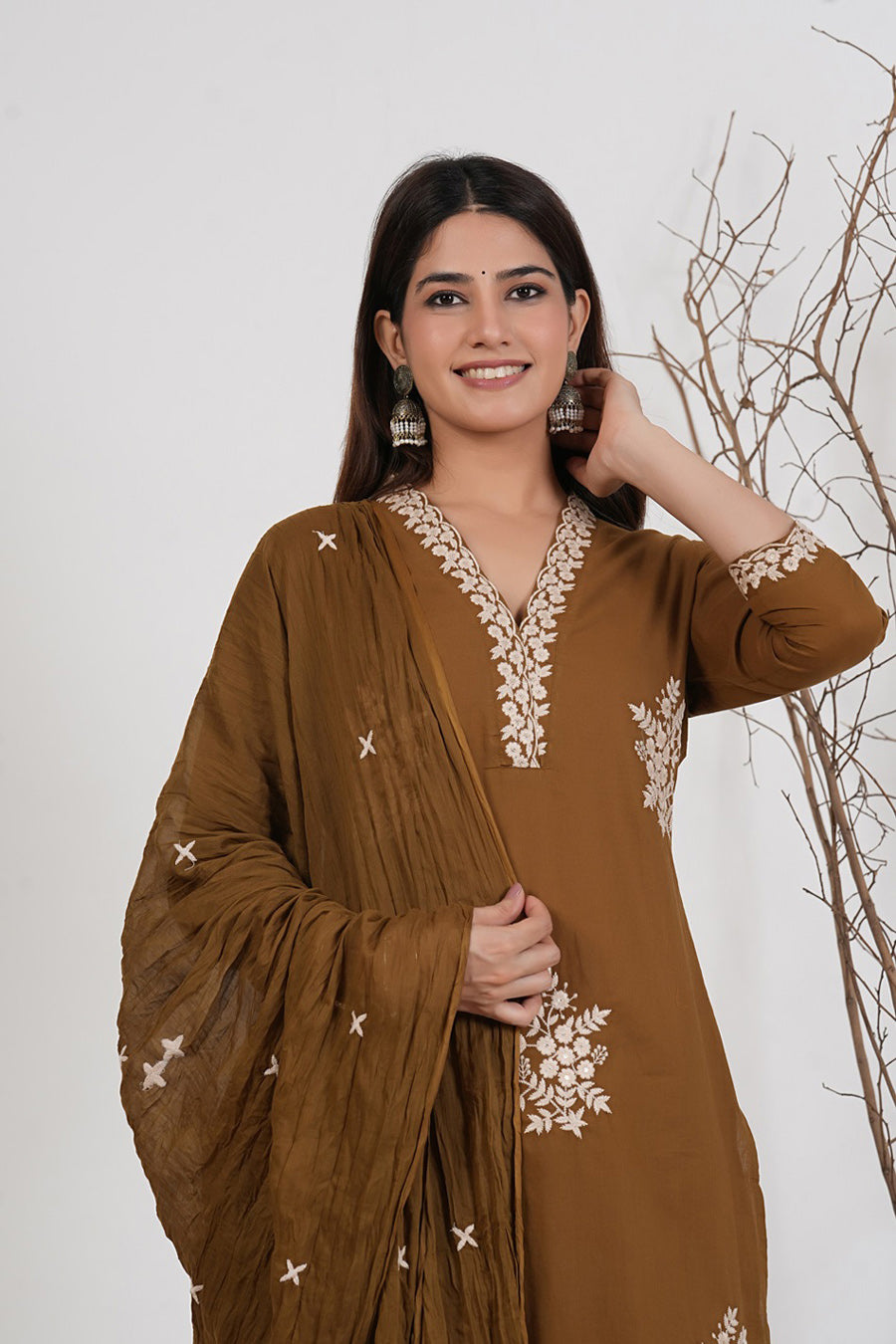Cotton Embroidered Kurta Set