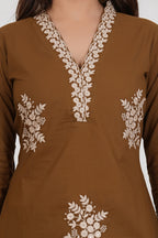 Cotton Embroidered Kurta Set