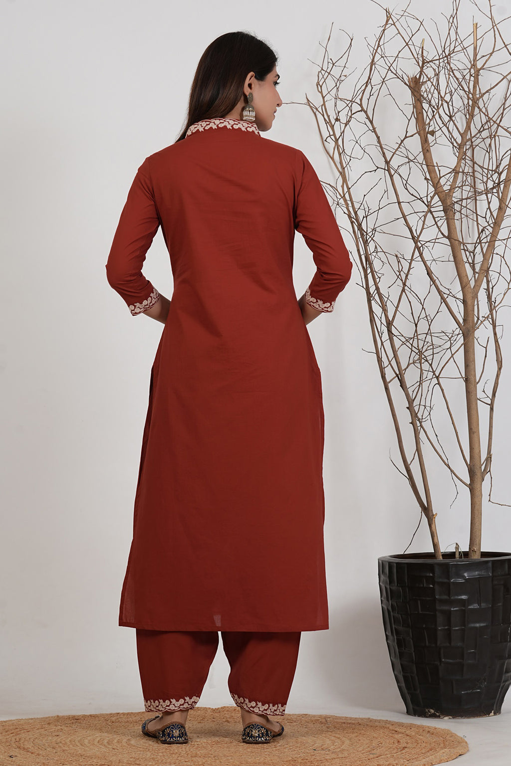 Cotton Embroidered Kurta Set