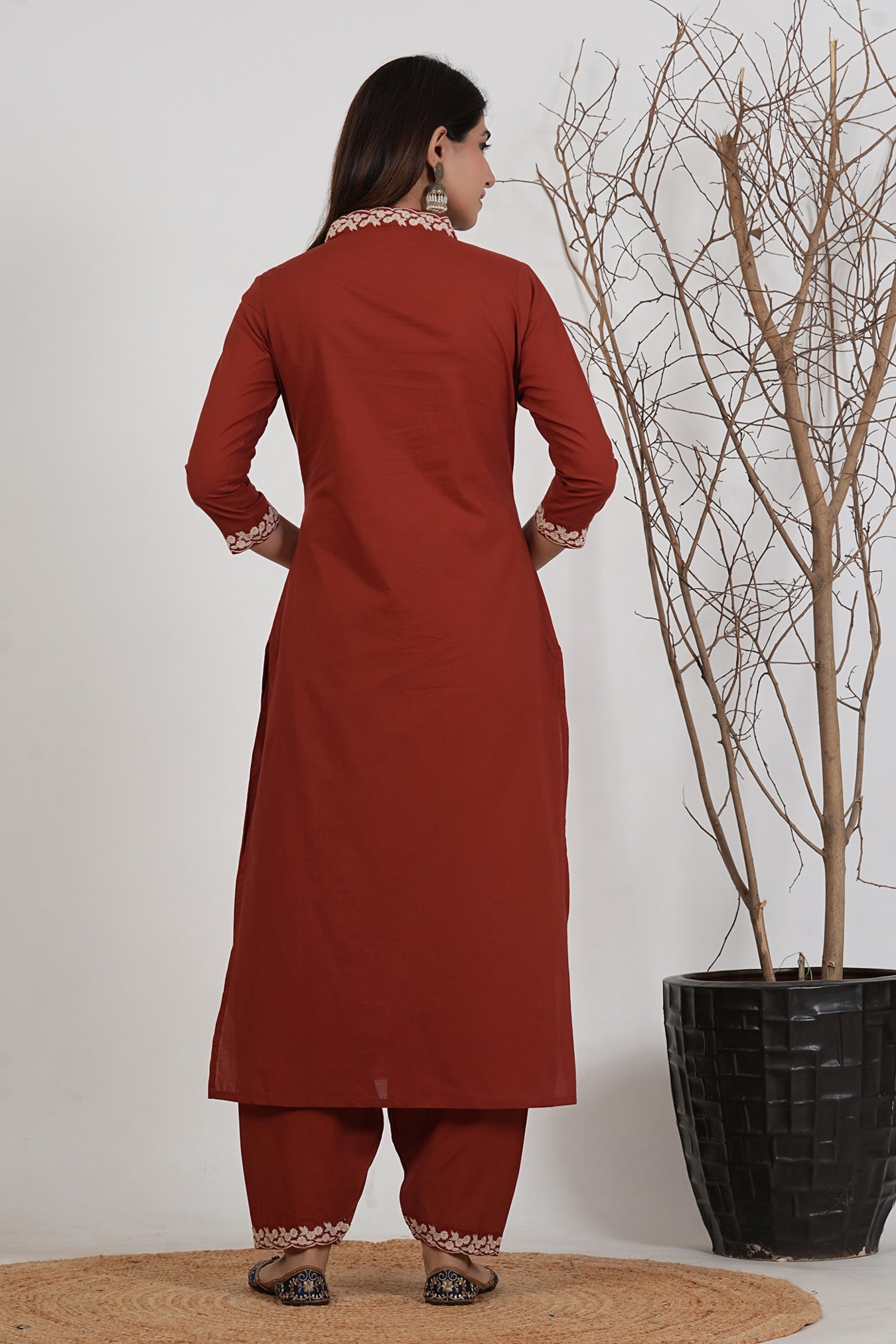 Cotton Embroidered Kurta Set