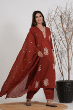 Cotton Embroidered Kurta Set