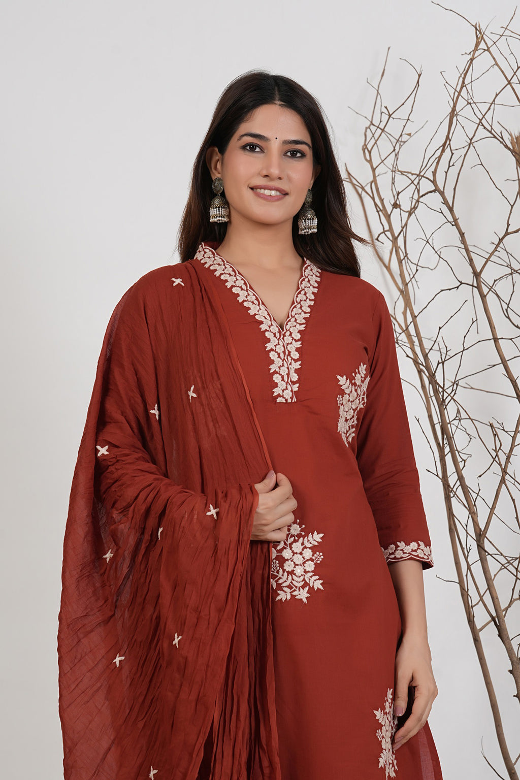 Cotton Embroidered Kurta Set