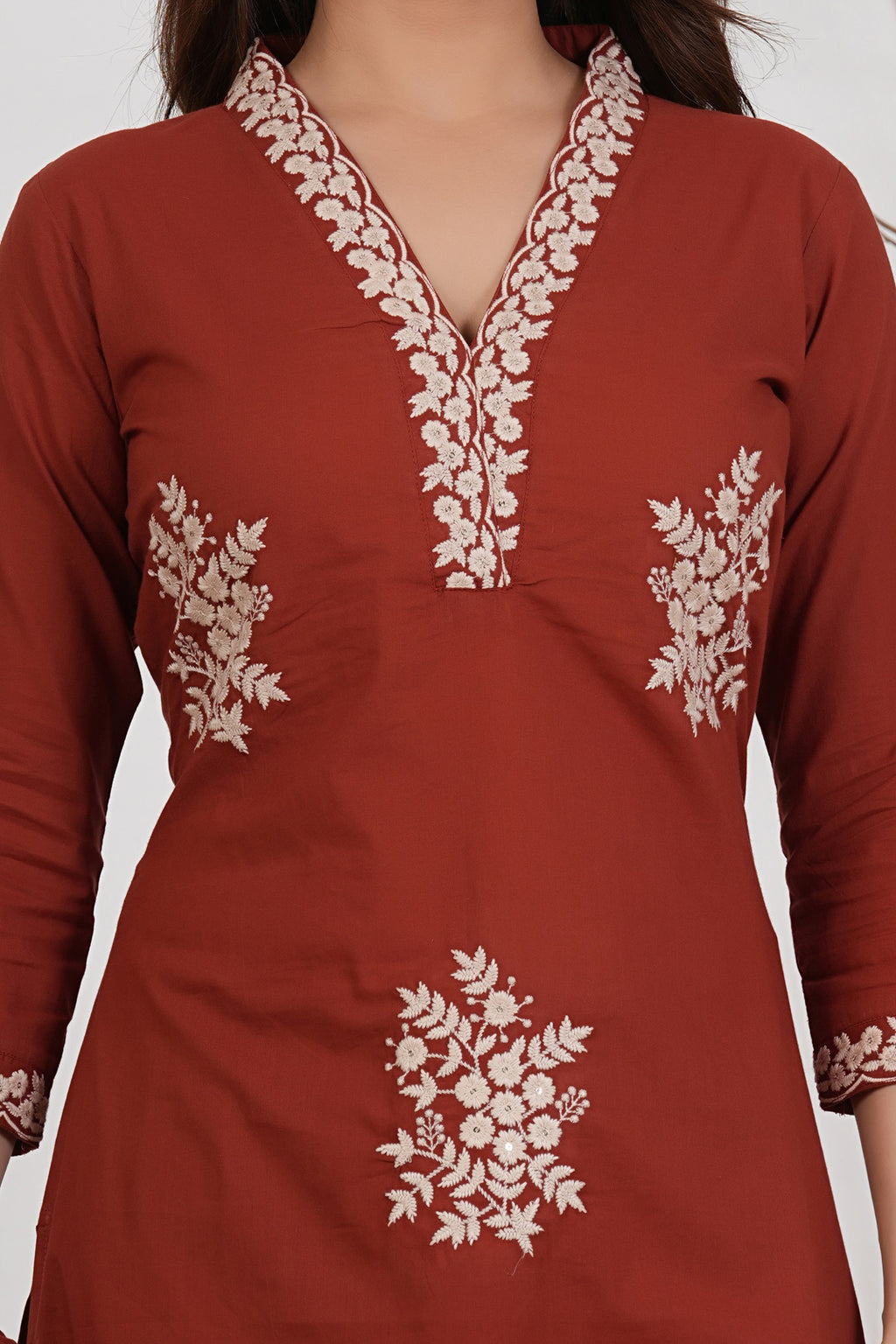 Cotton Embroidered Kurta Set