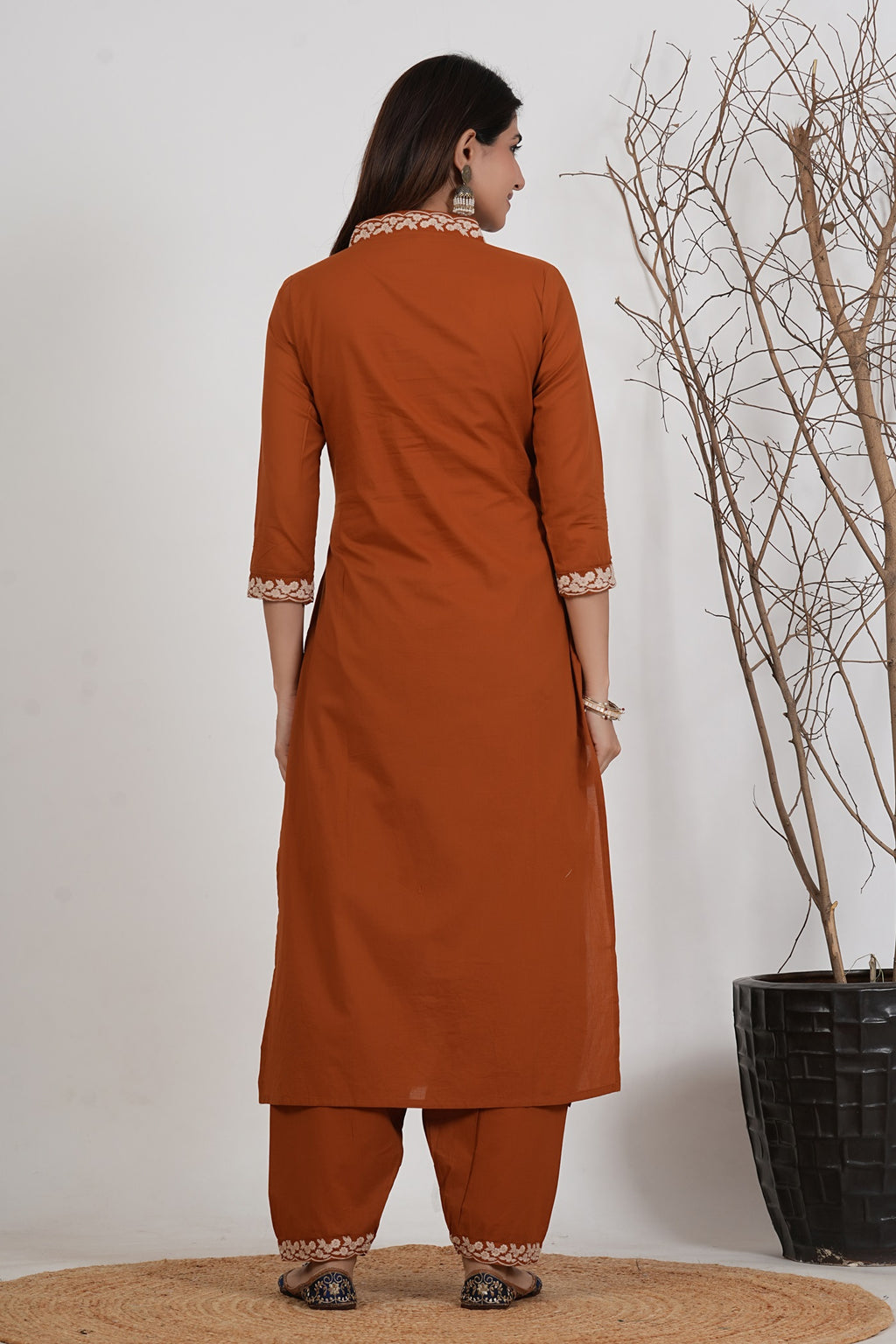 Cotton Embroidered Kurta Set