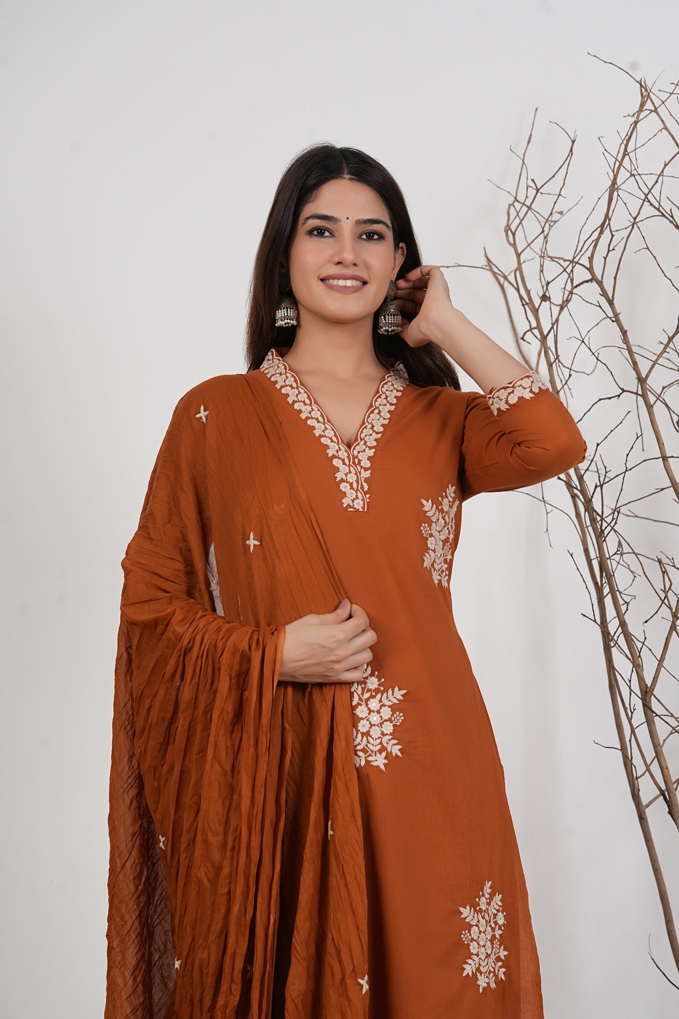 Cotton Embroidered Kurta Set