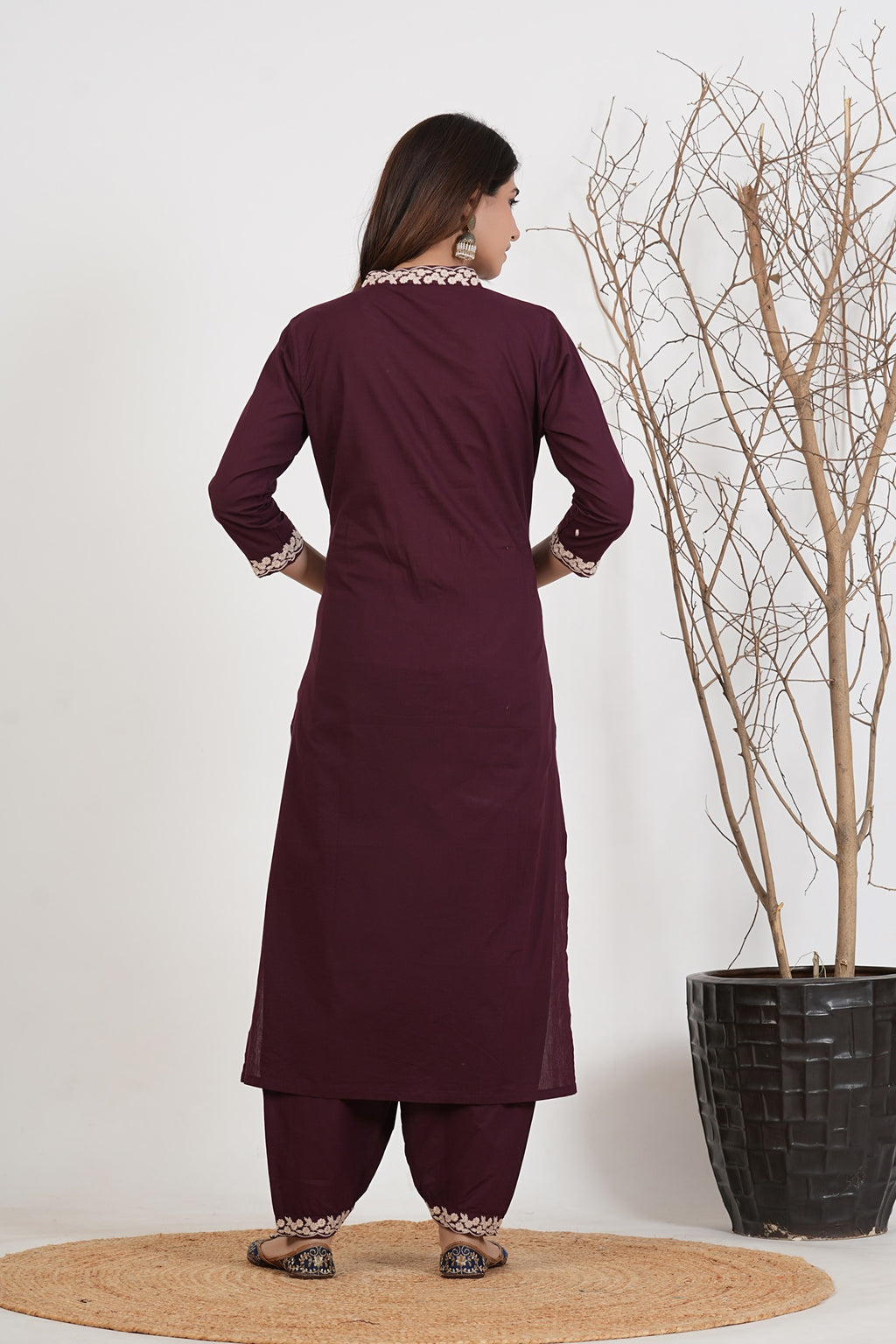 Cotton Embroidered Kurta Set