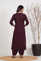 Cotton Embroidered Kurta Set