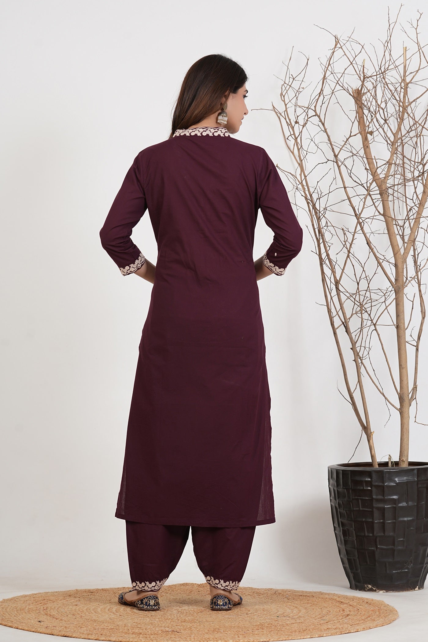 Cotton Embroidered Kurta Set