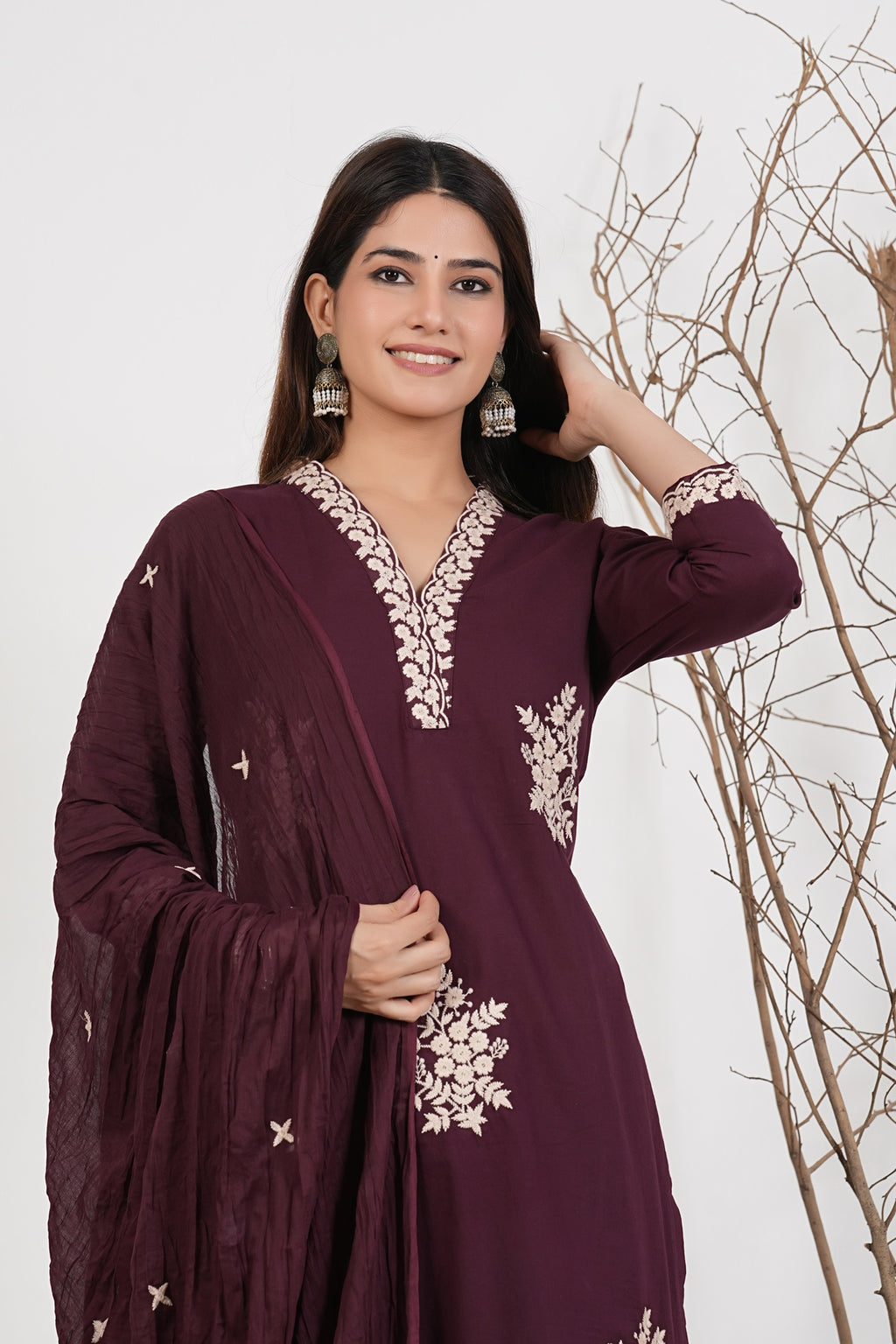 Cotton Embroidered Kurta Set
