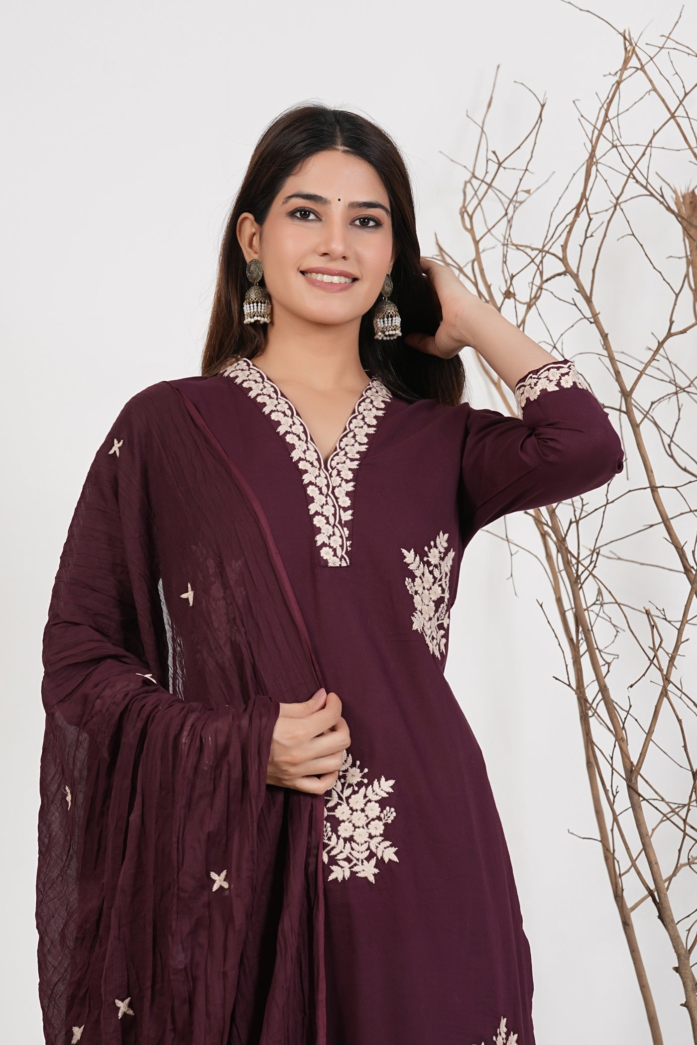 Cotton Embroidered Kurta Set