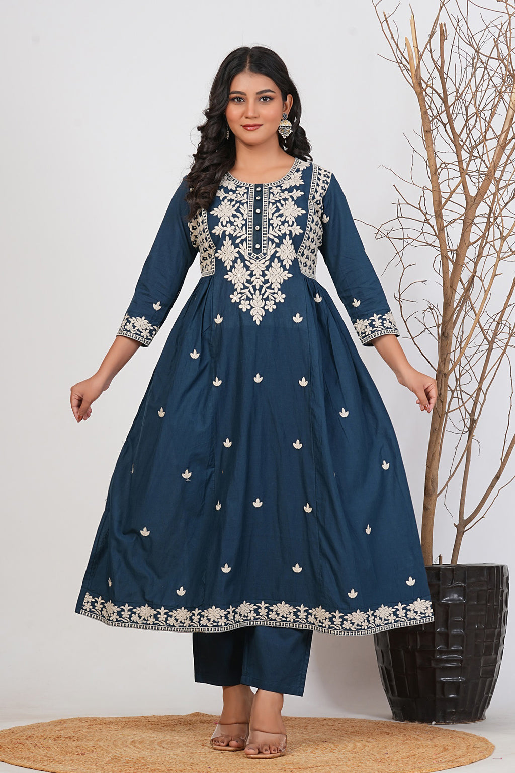 Cotton Embroidered Kurta Set