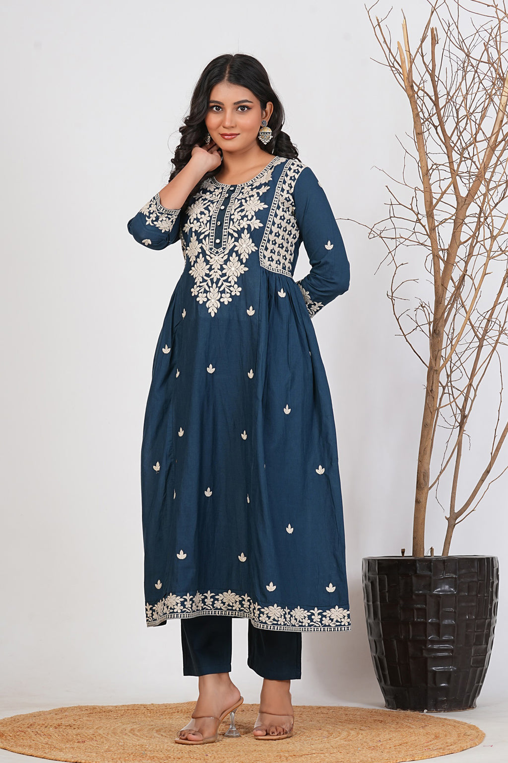 Cotton Embroidered Kurta Set
