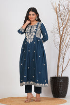 Cotton Embroidered Kurta Set