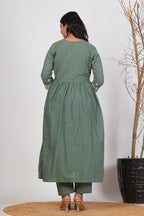 Cotton Embroidered Kurta Set