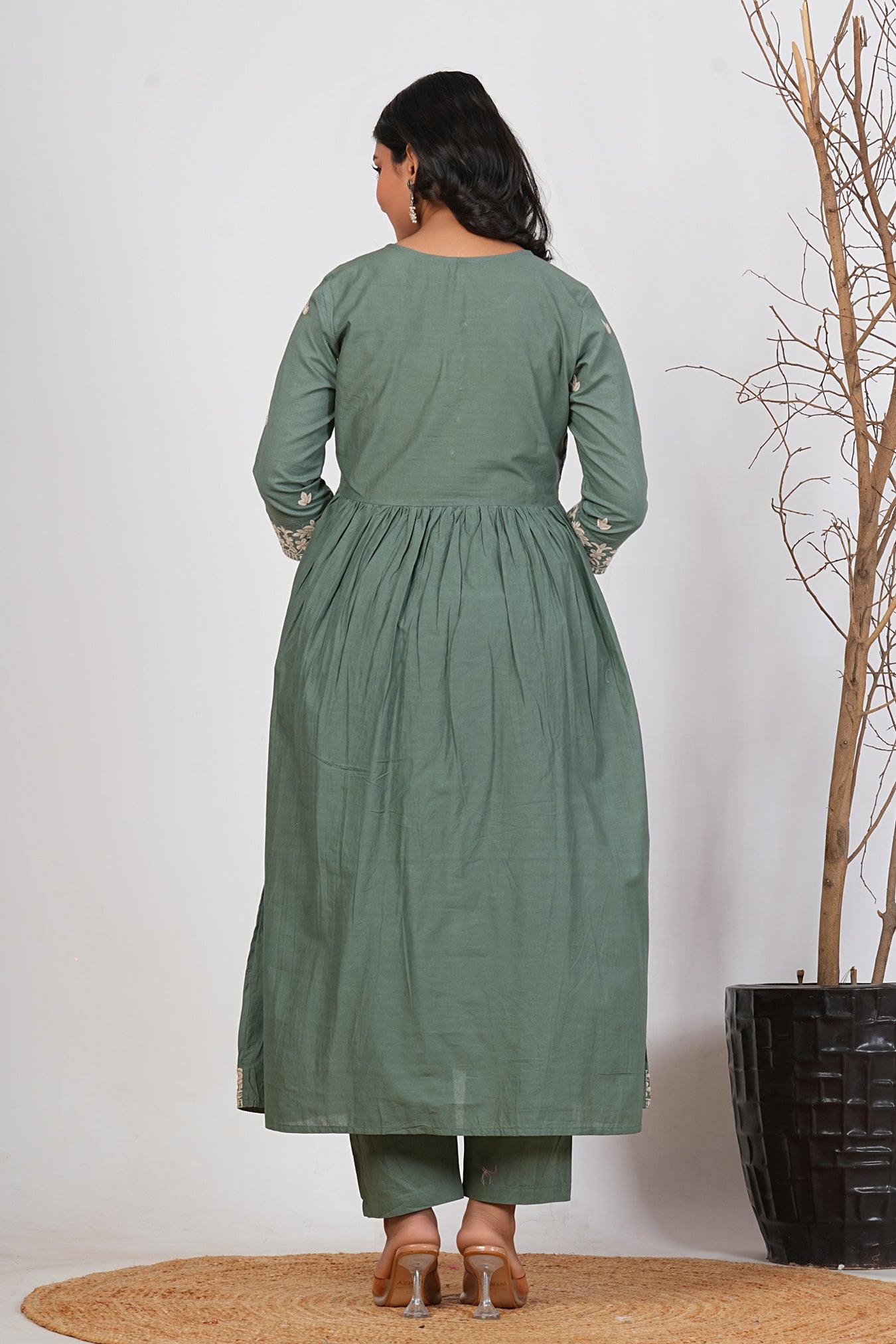 Cotton Embroidered Kurta Set