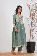 Cotton Embroidered Kurta Set