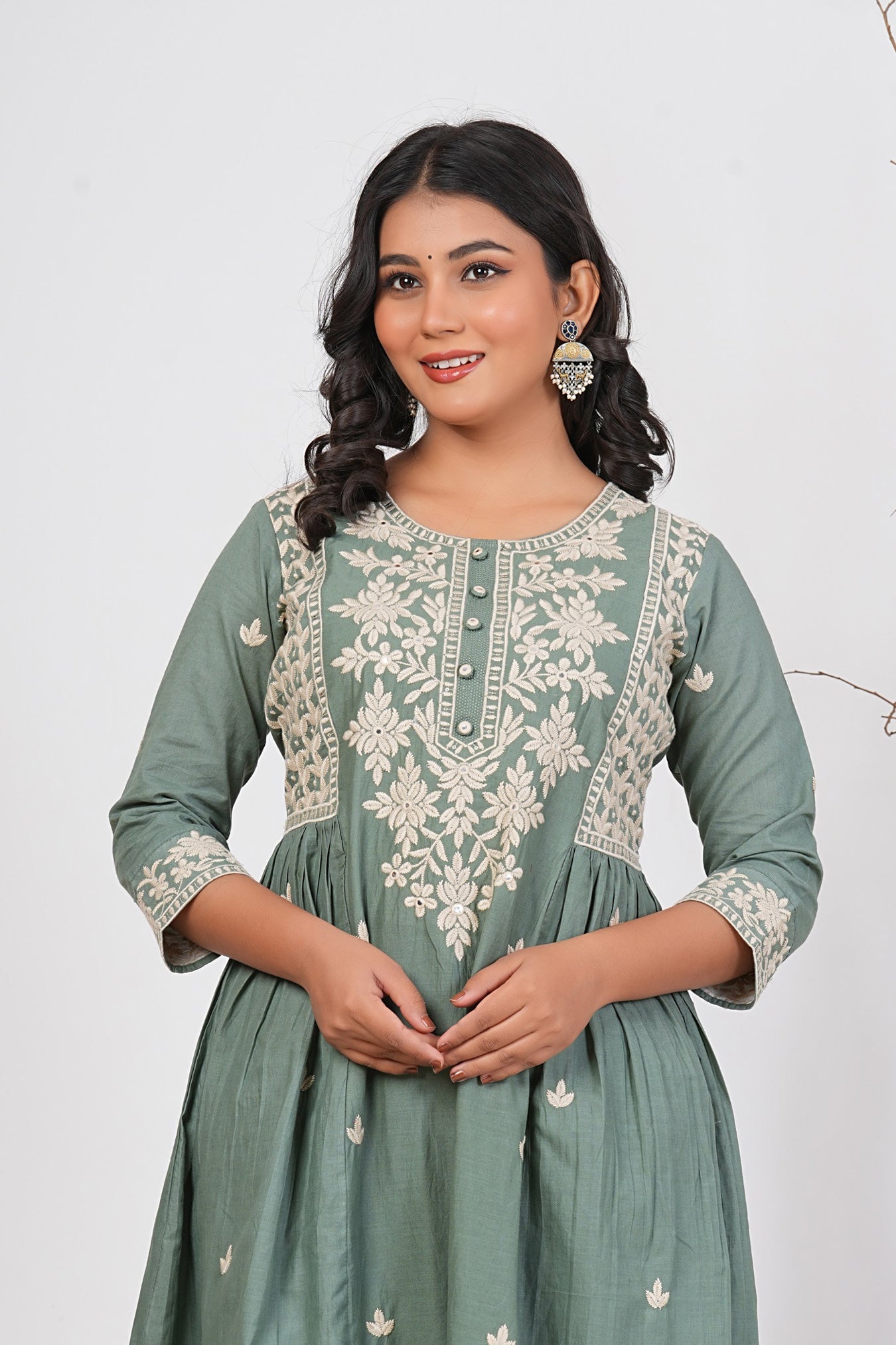 Cotton Embroidered Kurta Set