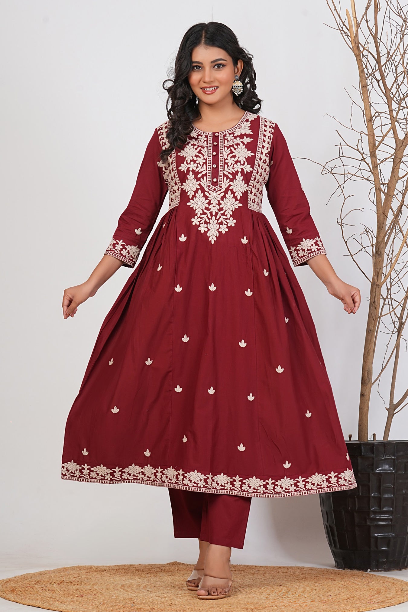 Cotton Embroidered Kurta Set