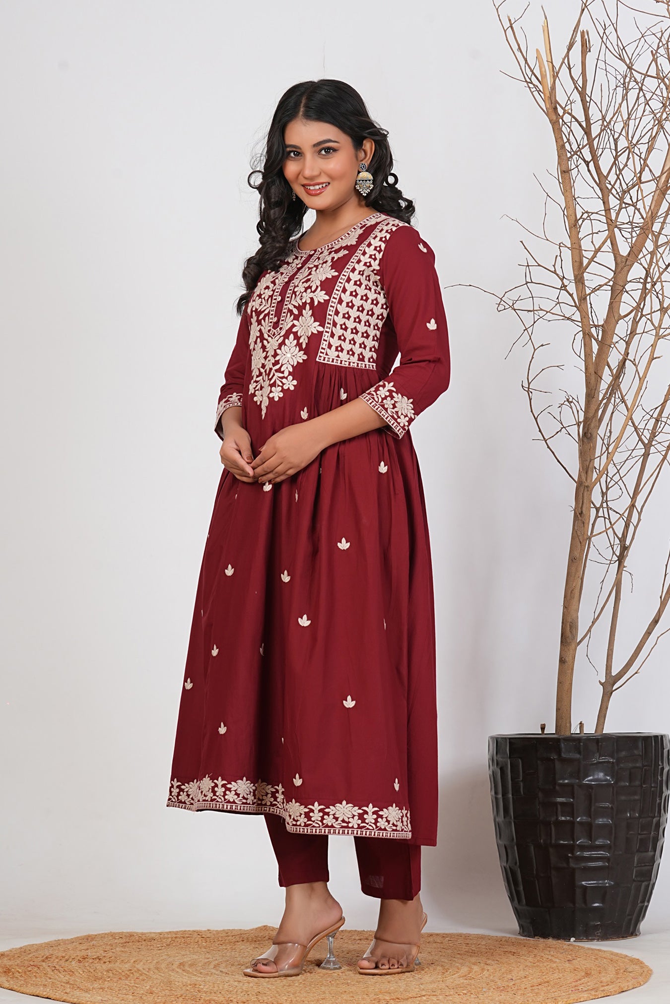 Cotton Embroidered Kurta Set