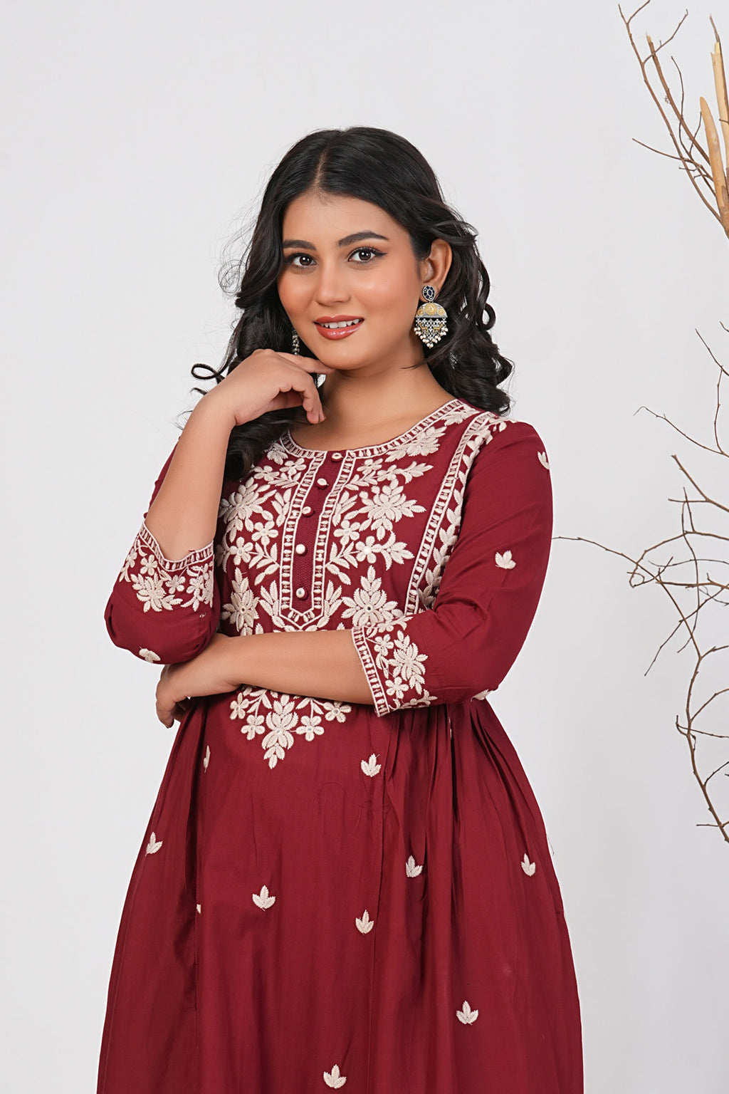 Cotton Embroidered Kurta Set