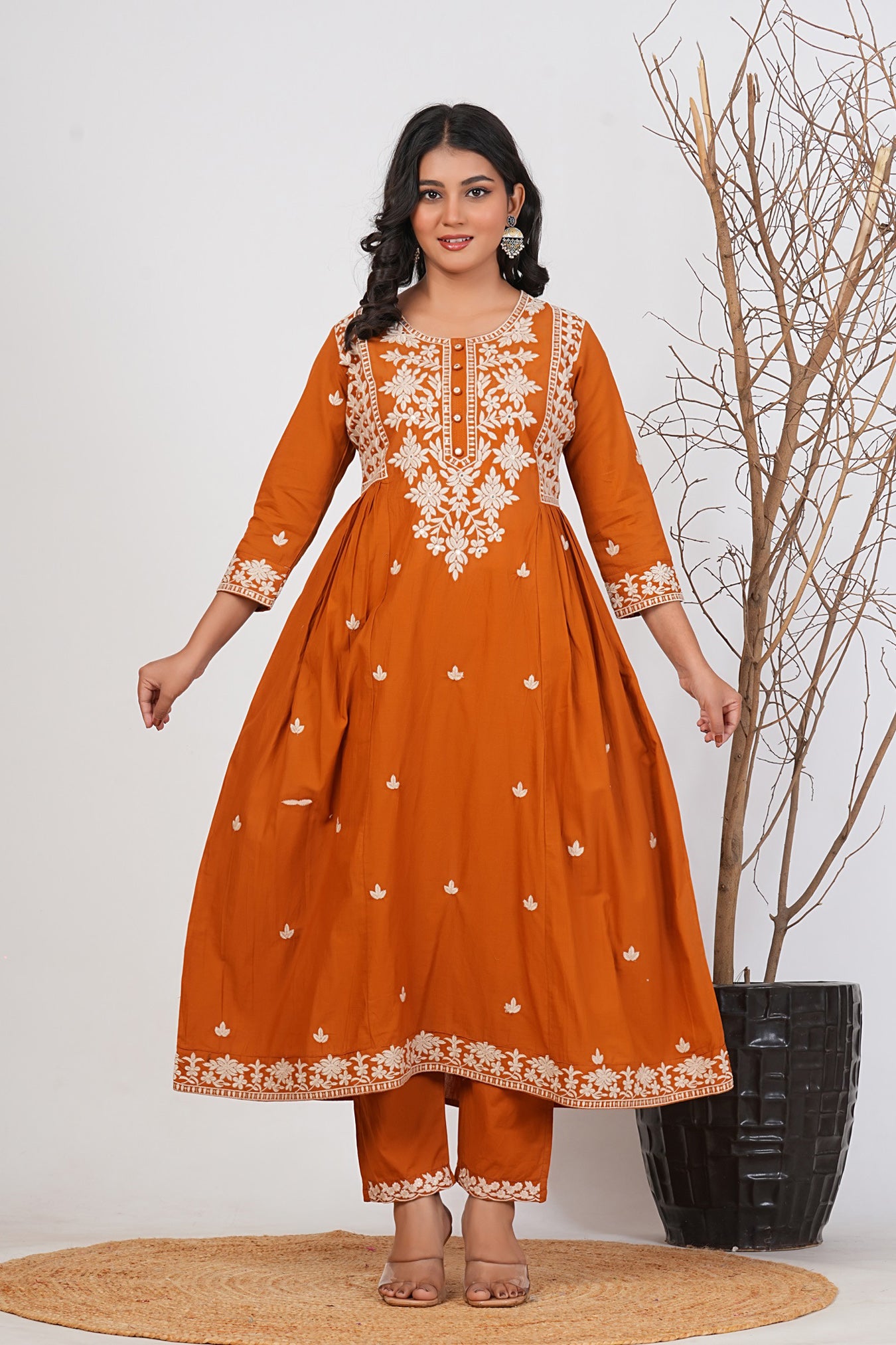 Cotton Embroidered Kurta Set