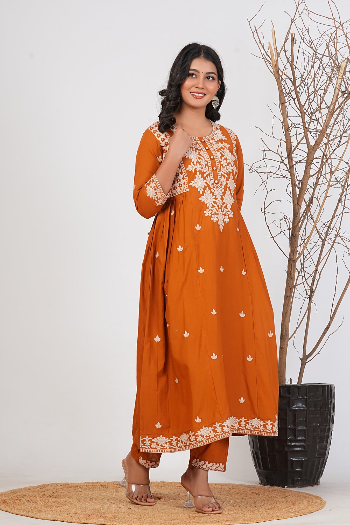 Cotton Embroidered Kurta Set