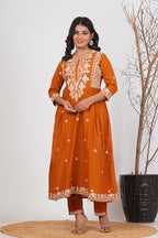Cotton Embroidered Kurta Set