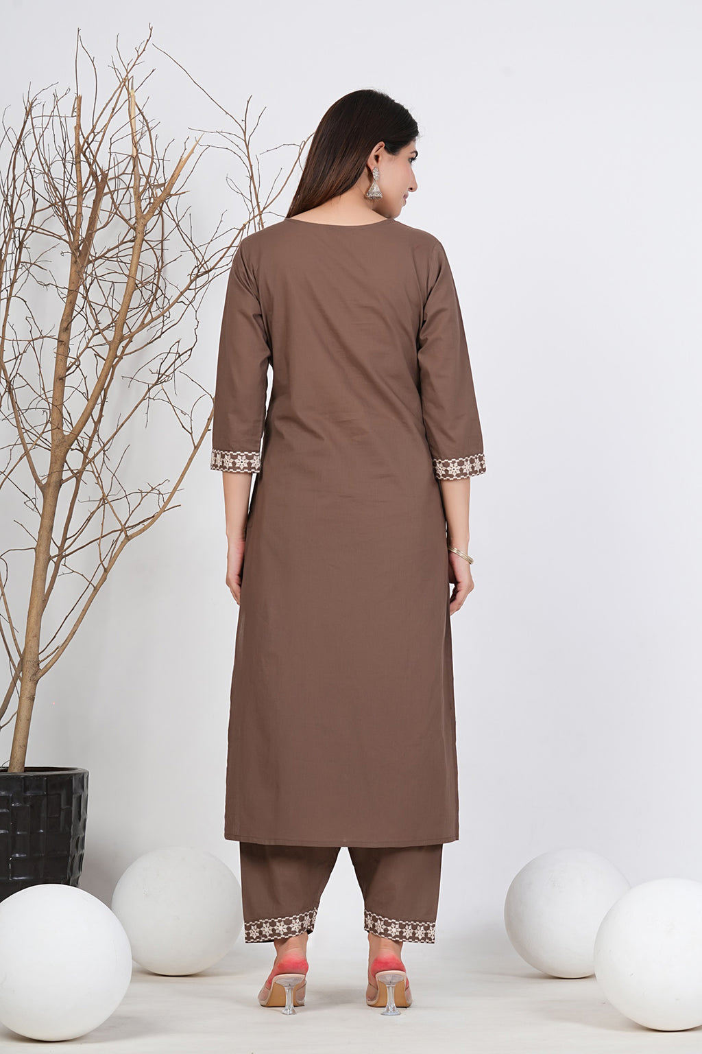 Cotton Embroidered Kurta Set