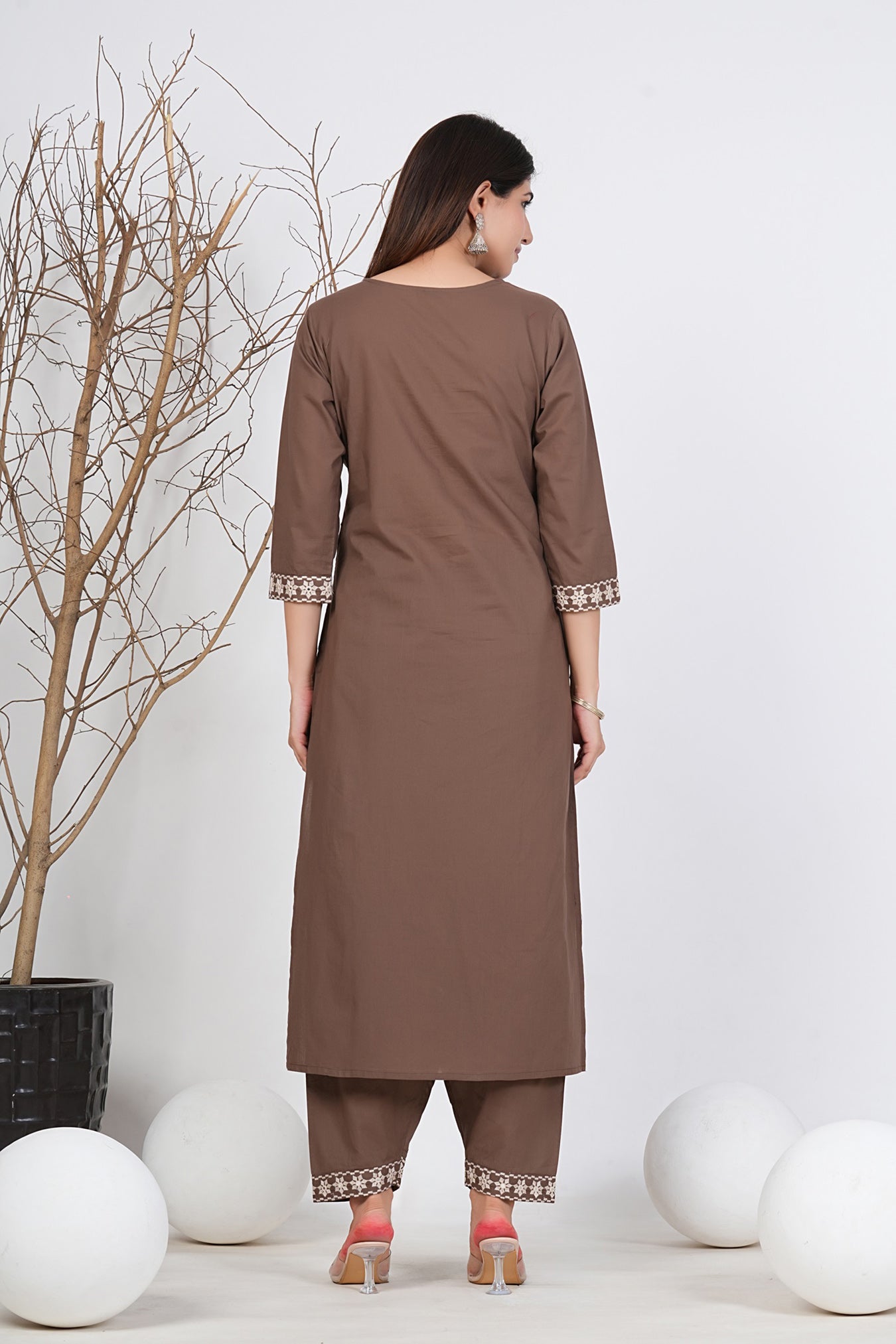 Cotton Embroidered Kurta Set