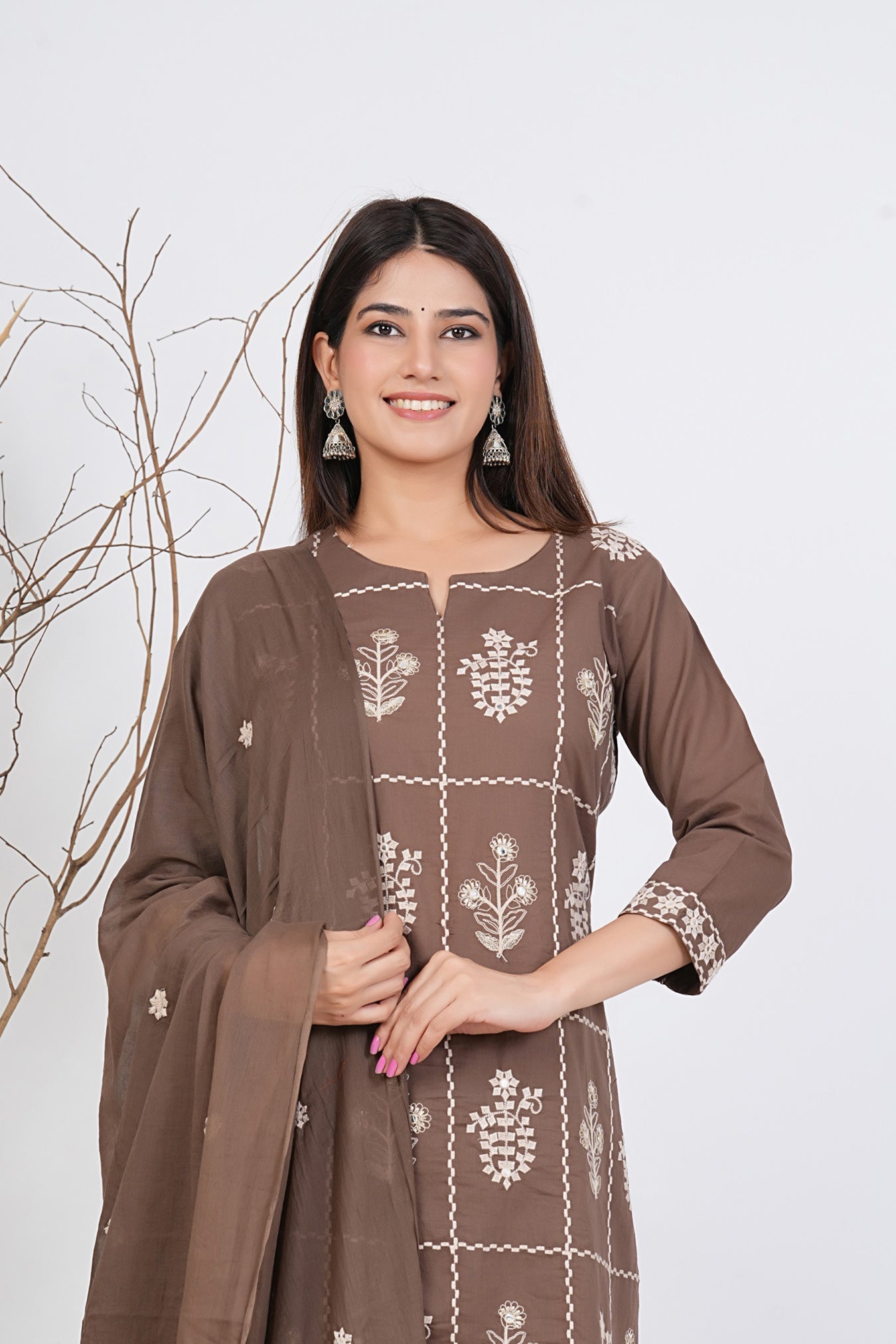Cotton Embroidered Kurta Set