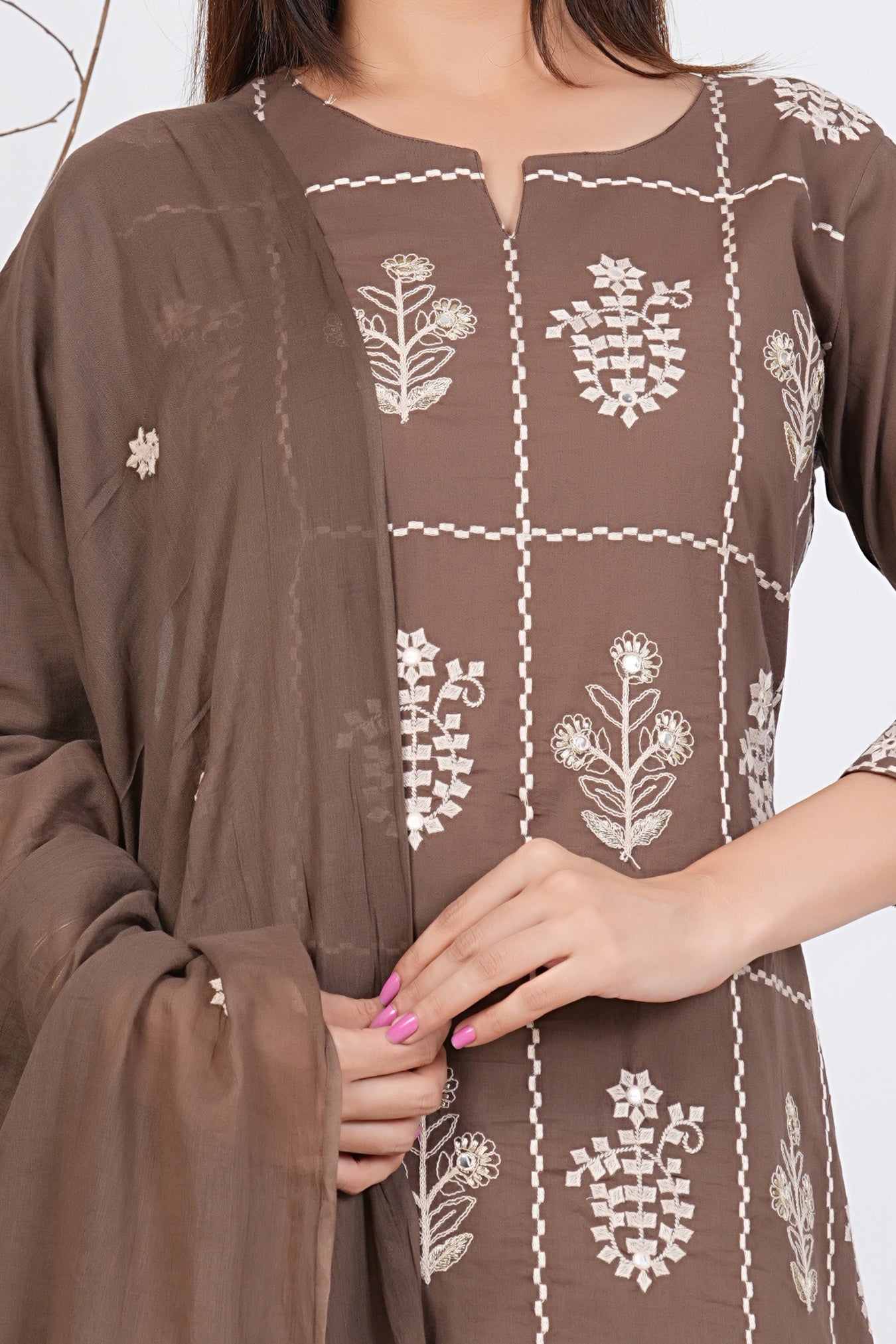 Cotton Embroidered Kurta Set